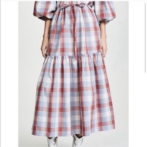 Ulla Johnson Pari skirt maxi Madras plaid boho